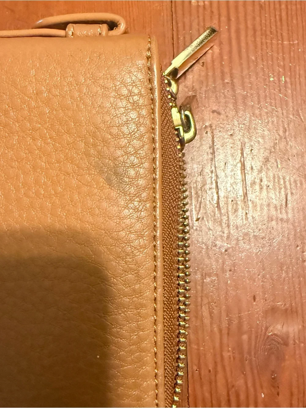 Tory Burch Tan Pebbled Leather wallet